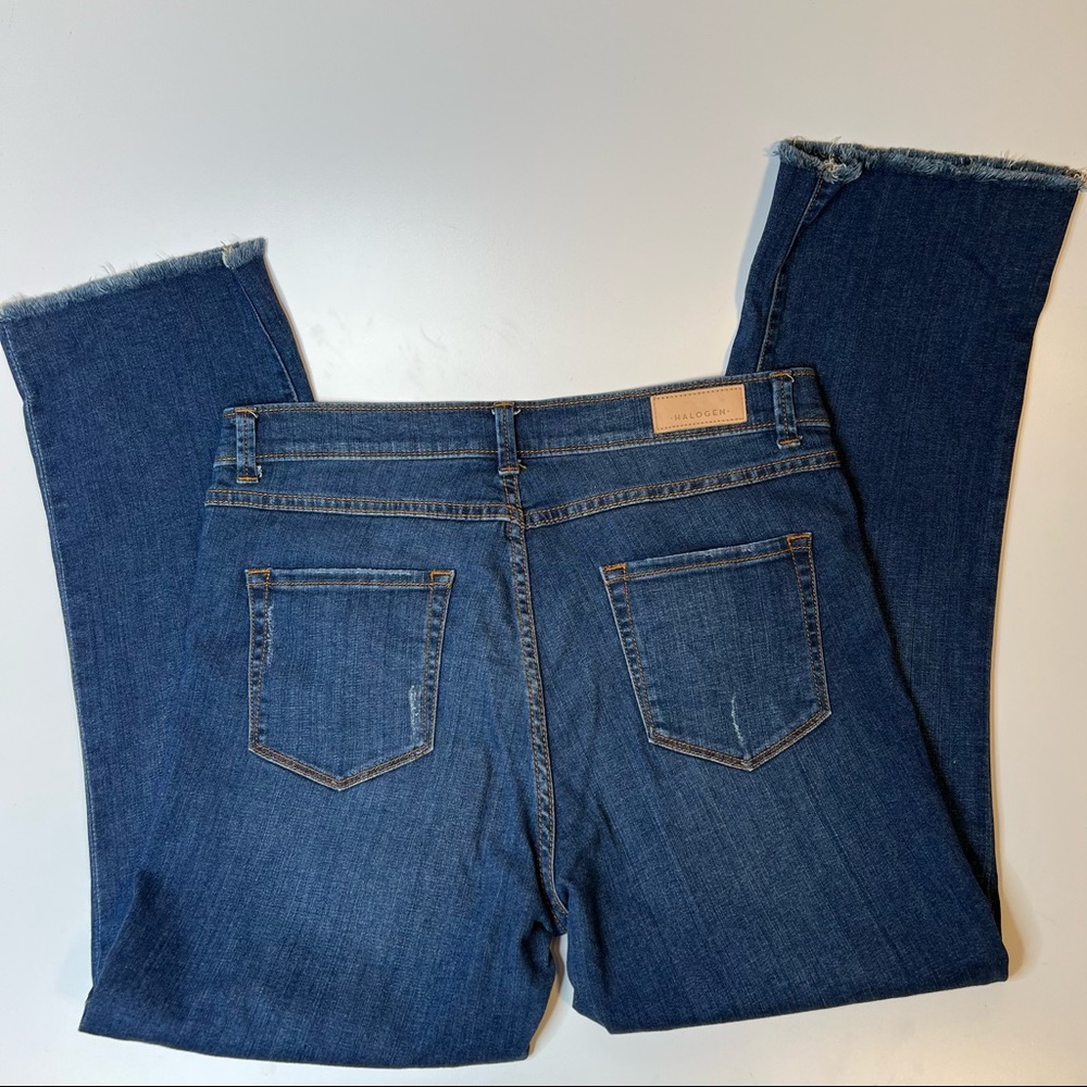 Halogen flare crop denim with raw hem - Picture 2 of 5